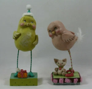 Semillas de calabaza Department 56 arte popular aves pollitos, lote de 2 - Imagen 1 de 8