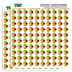 Pegatinas artesanales para álbumes de recortes de 0,5" bandera nacional del país de Zimbabue - Imagen 1 de 1