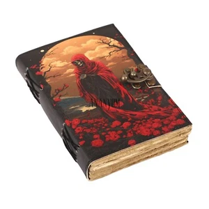 Vintage Skull Design Gothic Leather Journal Spiral Notebook With 200 Blank Paper - Bild 1 von 32