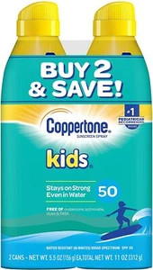 Coppertone KIDS Sunscreen Continuous Spray SPF 50 (5.5 Ounce, Pack of 2) - Picture 1 of 4