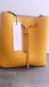 Calvin Klein Yellow Squach Tote Bag Women Handbag - Picture 1 of 10