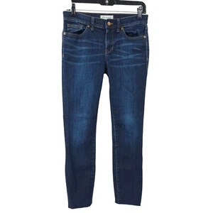 Madewell Jeans Skinny Raw Hem Mid Rise Womens Size 27 Stretch Dark Wash Denim - Picture 1 of 12