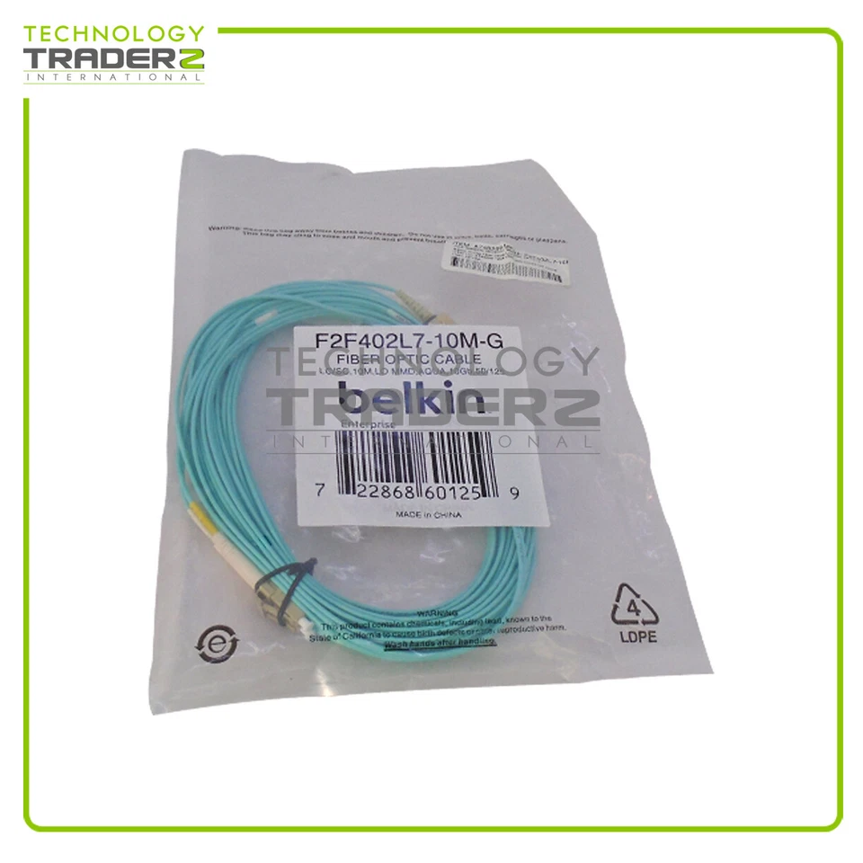F2F402L7-10M-G Belkin Multimode LC SC Fiber Cable * New Other * - Image 1 of 1