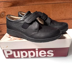Hush Puppies Shoes Womens 12" Black Leather Low Top Believe Mardie Loafer NIB - Picture 1 of 11