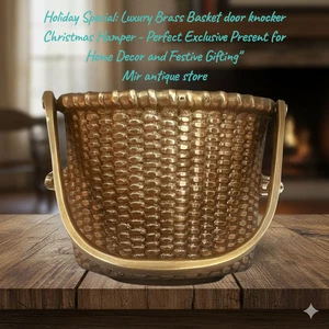 Massiver Messing Schwerlast Handarbeit Türklopfer Korbgeflecht Antik Finish Geschenk - Bild 1 von 12