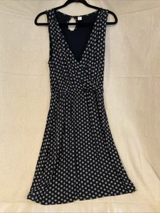 OLD NAVY Womens Medium Navy Star Print Wrap Dress Sleeveless Keyhole Back - Picture 1 of 3