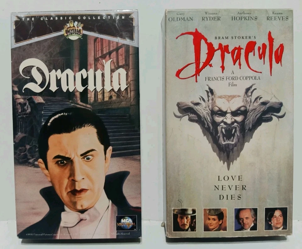 Dracula VHS Cassette Lot Of 2: Universal 1931 Lugosi & 1993 Coppola Oldman Foto 1 de 4