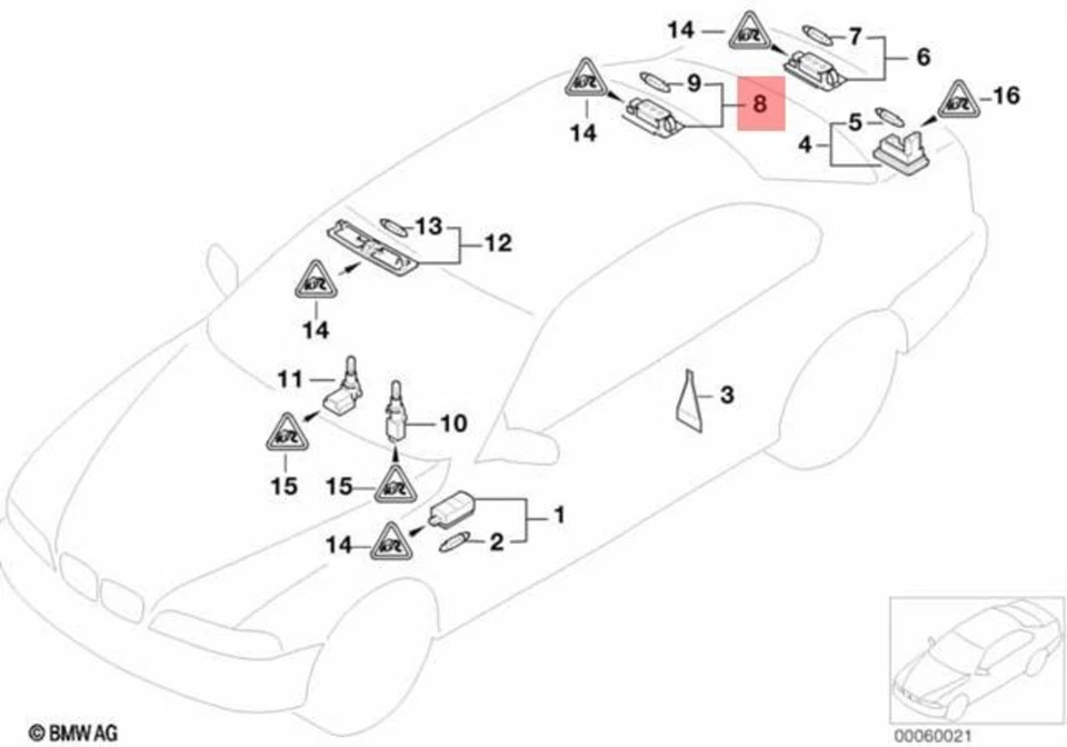 Luz interior original BMW E39 520d 520i 523i 2.4 525d 525i 525td 63318371631 Foto 1 de 1