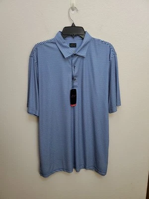 NUEVA Camisa Polo Greg Norman Para Hombre Azul/Blanco Rayas Cuello XL Nueva con Etiquetas $65 Foto 1 de 4