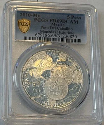 2010-Mo Mexico 5 Peso Coin PCGS PR69DCAM Peso del Caballito - Image 1 of 2