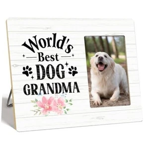 Dog Grandma Picture Frame Gift,Wooden Photo Frame for World's Best Dog Grandma - Picture 1 of 8
