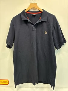 PS Paul Smith Men’s Polo Shirt Navy Blue Zebra Logo Size XL Cotton Casual - Picture 1 of 7