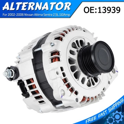 Alternator For 2002-2006 Nissan Altima Sentra 2.5L 110Amp 13939 NEW Foto 1 de 4