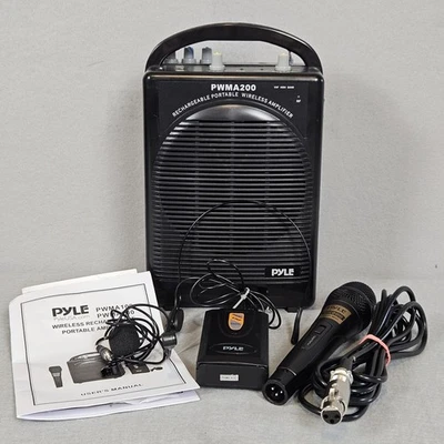 Pyle Portable Audio Rechargeable PA System PWMA-200. Tested Working   - Image 1 of 4