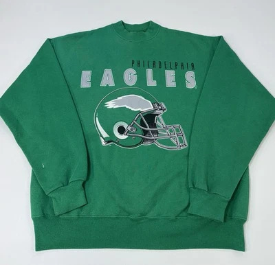 SUDADERA VINTAGE AÑOS 90 PHILADELPHIA EAGLES CUELLO REDONDO VERDE KELLY Hanes Hombre’s L/XL Foto 1 de 4