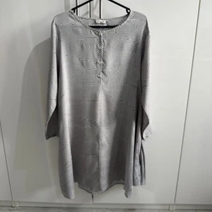 Masai Dress Grey Geometric 3/4 Sleeve Oversize Lagenlook Size XS UK 8 10 Tunic - Picture 1 of 10