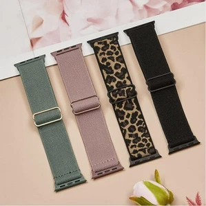 Stretchy Nylon Solo Loop Compatible for Apple Watch Bands 4 Pack - Picture 1 of 12