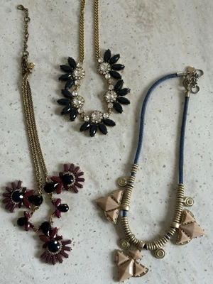 Jcrew заявление ожерелья комплект из семи камней стразы стекла кристаллы лот - Изображение 1 из 4