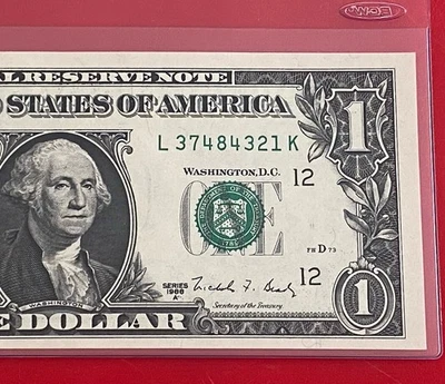 1988 A $1 DOLLAR BILL ( San Francisco L ) UNCIRCULATED - Image 1 of 3