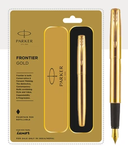 Parker Frontier Gold Body Fountain Pen Gold Trim (Pack Of 1) - Picture 1 of 3