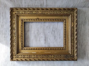 ancien cadre Empire Bois stuc doré feuillure 16 cm x 11  photo old frame gravure - Picture 1 of 9