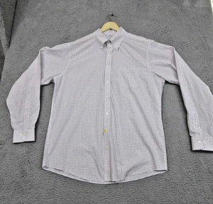 Brooks Brothers Camicia Uomo 17 XL Regent Fit Bianco Rosa Plaid Abito Non Ferro - Foto 1 di 16