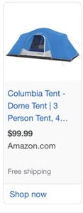 Columbia 3 Person Tent - Picture 1 of 4