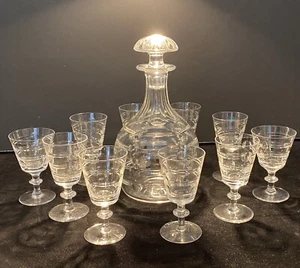 Art Deco Style Webb Corbett Decanter & Glasses Designer Irene Steven’s C1949 - Picture 1 of 12