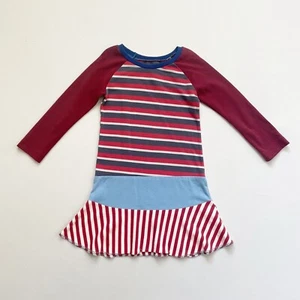 Vestido CourtneyCourtney Manga Larga Niñas Rojo Talla 5/6 Giro Falda Rayas Niños - Imagen 1 de 7