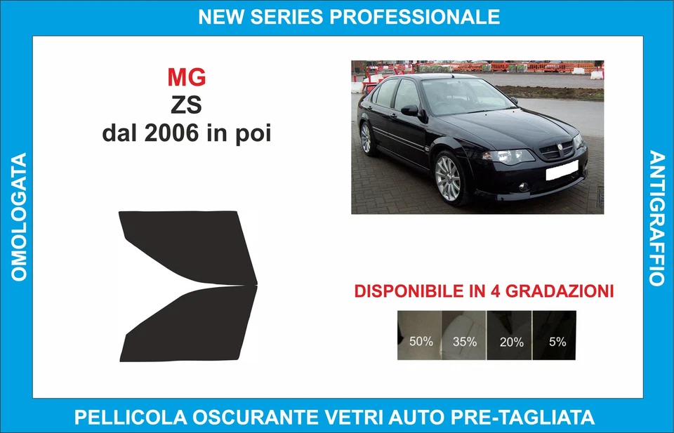 pellicole oscuranti vetri mg zs dal 2001-2006 kit anteriore - Imagen 1 de 1