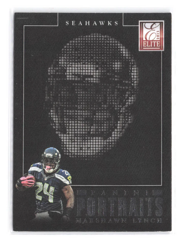 2013 Panini Elite Marshawn Lynch Panini Portraits Black 18 Insert Seahawks - Image 1 of 2