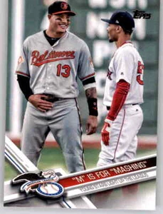2017 Topps Update M Is For Mashing Manny Machado Mookie Betts Insert Orioles - Picture 1 of 2