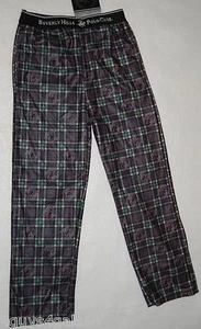 Boys Sleep Pants BEVERLY HILLS POLO CLUB Thick Size 8-10 GRAY GREEN PLAID Thick - Picture 1 of 1