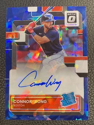 2022 Donruss Optic Connor Wong Blue Cracked Ice Auto #1/35 FOTL Redsox RC - Image 1 of 4