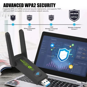 1300Mbps USB WLAN Adapter USB 3.0 Stick WiFi Dual Band 5GHz Antenne PC Bluetooth - Afbeelding 1 van 24