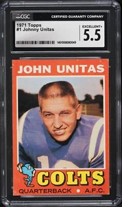 1971 Topps #1 Johnny Unitas CGC 5.5 EX+ HOF - Picture 1 of 2