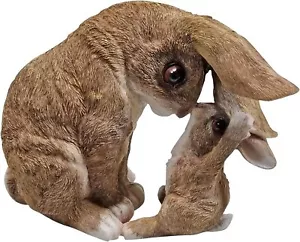 Dekofigur Hase mit Kind Kaninchen Hasen Figuren Feldhase Gartenfigur Hase - Bild 1 von 8