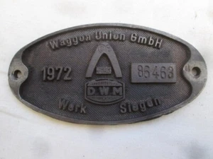 Eisenbahn - Waggonschild - Eisenguß - SEAG - DWM - Werk Siegen - 86463 - 1972 - Bild 1 von 8