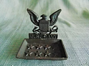 US Navy Cast Iron Military Hand Bar Soap Holder Ring Dish Business card Eagle - Picture 1 of 7