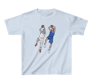 Youth T-Shirt Luka Doncic And Dirk Nowitzki Fadeaway Tee Kids Sizes - Picture 1 of 11