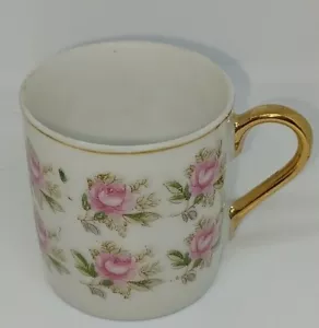 Japanese Tilso miniature mug Floral pattern with gold trim on the handle and top - Picture 1 of 5