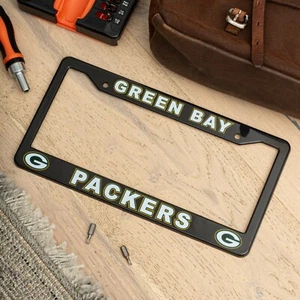 Green Bay Packers Black License Plate Frame Cover - EliteAuto3K - Picture 1 of 8