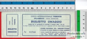 CIRCO INTERNAZIONALE TRIBERTIS, BIGLIETTO OMAGGIO 04.10.1983 (BIGLIETTO VINTAGE) - Picture 1 of 1