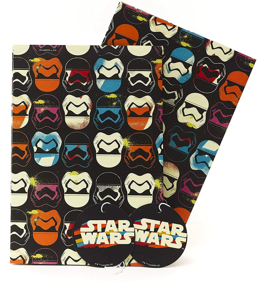 Star Wars wrapping paper - Gift Wrap 2 sheets 49cm x 70cm  - Image 1 of 1