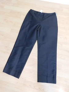 Black Silk Pants size 8 - Ann Taylor - sits at waist 30" - inseam 27"  Lined NEW - Picture 1 of 4