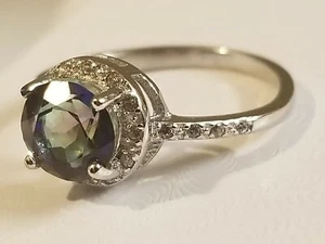 Mystic Topaz and Sterling Silver ring size 7 - Picture 1 of 7
