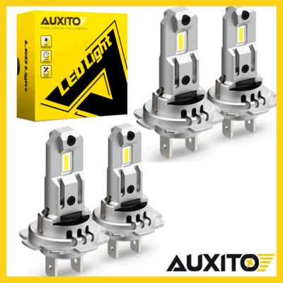 4x Kit de bombillas de faros LED H7 haz alto bajo 20000LM súper brillante 6500K blanco Foto 1 de 4