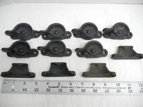 Black Cast Metal Window Sash Locks Latch Round Half moon Thumb Lever Cover