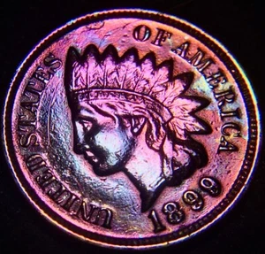 1899 / 1C / INDIAN HEAD PENNY MONSTER TONED WITH LIBERTY & 2+ DIAMONDS / NICE:-) - Picture 1 of 3