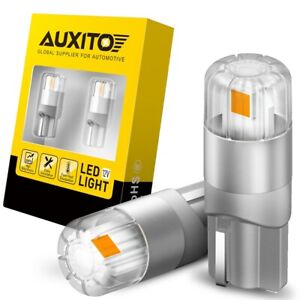 Pair T10 LED Side Marker Light Globes Bulbs 168 194 192 175 2825 Canbus Amber